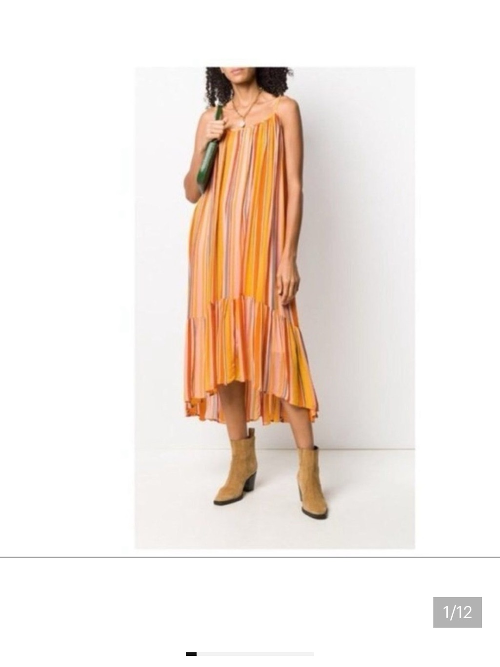 Allsaints Paola Stripe Sleeveless Midi Dress Size 4 $260